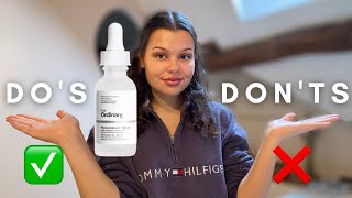 HOW TO PROPERLY USE THE ORDINARY NIACINAMIDE SERUM  Dos and Donts [upl. by Pollak]