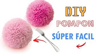 COMO HACER UN POMPON DE LANA CON UN TENEDOR [upl. by Cobbie]