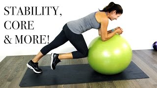 CORE amp MORE Stability Ball WORKOUT  Intermediate Level [upl. by Michaelina]