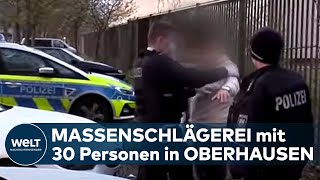 MASSENSCHLÄGEREI IN OBERHAUSEN Mehr als 30 Personen schlagen sich  Verletzte nach Schießerei [upl. by Mukund728]