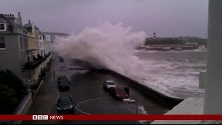 Fierce winter storms bring severe flooding in UK amp Ireland  BBC News [upl. by Atiekram]