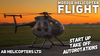 MD500E Helicopter Start Up  take off and autorotations [upl. by Gathard568]