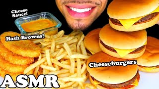 MCDONALDS CHEESEBURGERS HASH BROWNS FRIES CHEESE SAUCE MUKBANG NO TALKING JERRY ASMR FOR 24 HOURS [upl. by Thurmond]