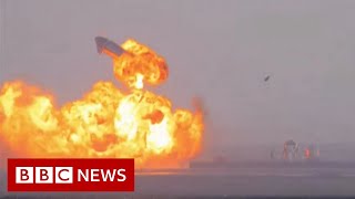 SpaceXs Starship rocket explodes  BBC News [upl. by Kurland]