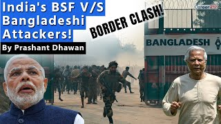 Sudden Clash at India Bangladesh Border  Indias BSF vs Bangladeshi Attackers [upl. by Hinman]