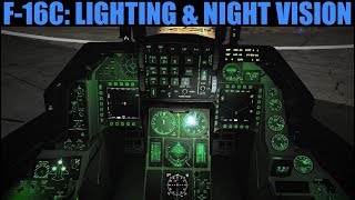 F16C Viper IntExt Lighting amp Night Vision Tutorial  DCS WORLD [upl. by Laeria]