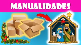 🏡 Cómo Hacer un pesebre  el nacimiento de Jesús Con cartón reciclado 🎄⛄♻ [upl. by Adnanref438]