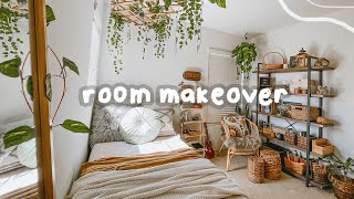 EXTREME SMALL ROOM MAKEOVER  aesthetic  bohemian [upl. by Casimir]