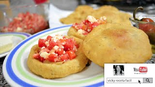 GORDITAS DE MASA DE MAIZ FRITAS  Vicky Receta Facil [upl. by Fisher]