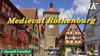 Rothenburg ob der Tauber Medieval Walled Old Town  Germany 4K Travel Video [upl. by Krid]