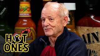 Bill Murray Doesn’t Flinch While Eating Spicy Wings  Hot Ones [upl. by Bullivant]