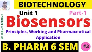 BiosensorsPrincipleWorkingApplication in PharmacyBiotechnologyUnit1B Pharm 6 SemLect3Part1 [upl. by Irovi388]