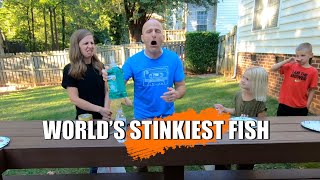 Worlds Stinkiest Fish Challenge Eating Oskars Surstromming tntsmithadventures [upl. by Vaules]