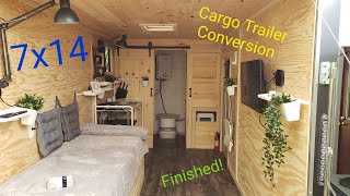 7x14 Cargo Trailer Camper Conversion Finished Tiny house [upl. by Natale]