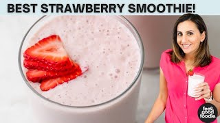 4Ingredient Simple STRAWBERRY BANANA SMOOTHIE [upl. by Tekla]