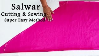 Punjabi Salwar Cutting and Stitching  Super Easy Method to make Salwar [upl. by Burt]