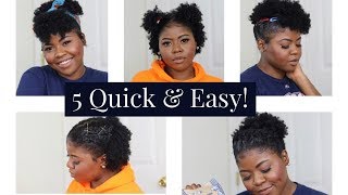 5 QUICK amp EASY NATURAL HAIRSTYLES FOR BLACK WOMEN [upl. by Enyamrahs]