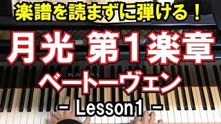 【初心者向けピアノ練習】ベートーヴェン  Op27No2 「月光  第1楽章」  Lesson1  冒頭部分の弾き方（Beethoven quotMoonlightquot） [upl. by Aihsotal201]