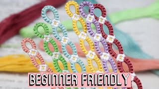 DAISY CHAIN BRACELET TUTORIAL CC  Beginner Friendly [upl. by Fleur]