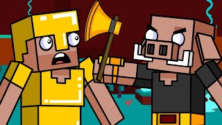 Nether amp Piglin Brute  Block Squad Minecraft Animation [upl. by Hubble612]