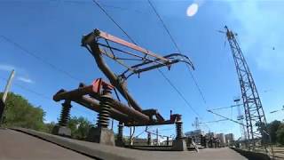 Pantograph and overhead catenary at high speed [upl. by Suirred]