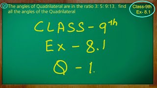 Class  9th Maths  Quadrilaterals  Ex 81 Q no 1 solved ncert cbse [upl. by Woodrow]