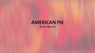 American Pie by Don McLean  Easy acoustic chords and lyrics [upl. by Akcemat]