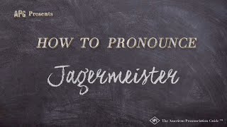 How to Pronounce Jagermeister Real Life Examples [upl. by Nonnarb]