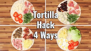 TikTok Viral Tortilla Hack  4 Tasty Ways [upl. by Ahsinnek78]