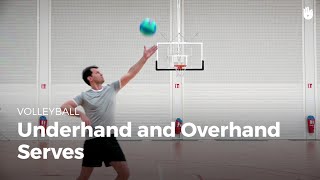 Underhand and overhand serves  Volleyball [upl. by Moriah740]