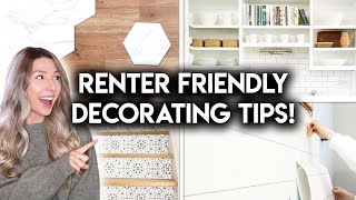 12 RENTER FRIENDLY HOME DECOR IDEAS  DIY REMOVABLE UPGRADES [upl. by Alyaj894]