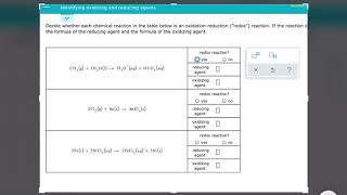 ALEKS Identifying oxidizing and reducing agents [upl. by Ecirbaf]