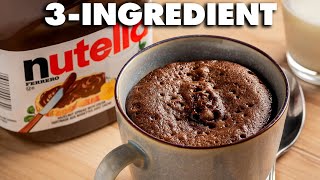 3 Ingredient Nutella Brownies In A Mug Recipe [upl. by Ching386]