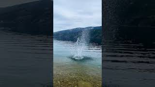 Big splash on the water  Water splashing rocks in slow motion  4K [upl. by Beatriz]