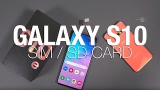 Inserting SIM microSD Card in Galaxy S10  S10  S10e [upl. by Butta660]