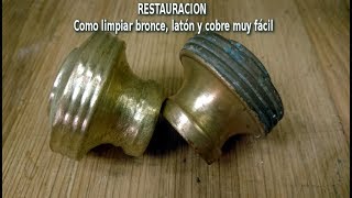 Como limpiar bronce latón y cobre muy fácil RESTAURACION [upl. by Akanke570]