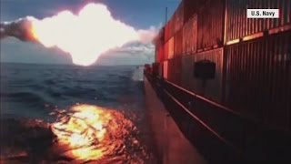 See Tomahawk missile strike a ship [upl. by Yeslehc]