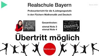 Realschule Bayern  Übertritt und Probeunterricht [upl. by Mclain]