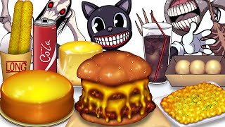 Mukbang Animation Cheese food set eating Cartoon Cat [upl. by Afrikah]