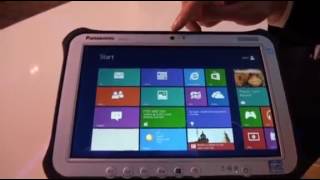 Panasonic unveils the Toughpad FZG1 a 10in rugged Windows 8 tablet [upl. by Ellenaej170]