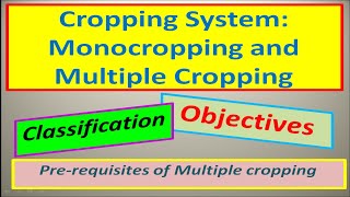 Cropping system Monocropping and Multiple Cropping [upl. by Deana]