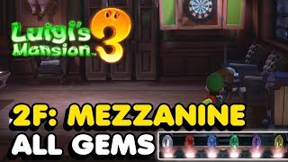 Luigis Mansion 3  2F Mezzanine All Gems Locations Guide [upl. by Aisined324]