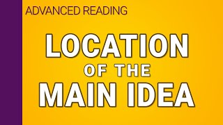 Location of the main idea sentence [upl. by Gherardo362]