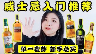 威士忌入门必买5瓶！单一麦芽新手推荐扫盲科普！｜Best Single Malt Whisky For Beginners [upl. by Liuka]