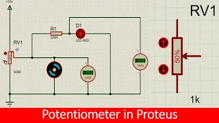 how to use potentiometer in Proteus tutorial [upl. by Jule]