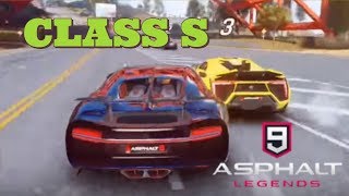 ASPHALT 9 ALL CLASS S CARS [upl. by Aneehsor974]