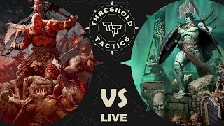 Khorne VS Ossiarch Bonereapers Age of Sigmar 4 LIVE Battle Report [upl. by Luckett540]