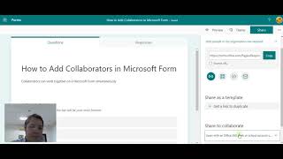 How to Add Collaborators in Microsoft Form [upl. by Enixam551]