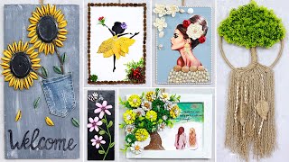 10 super easy Wall Hanging Craft Ideas with different Waste Material [upl. by Irbua]