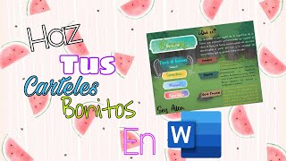 Como crear Carteles bonitos en Word [upl. by Beeck]